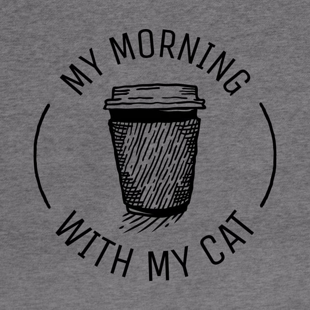 My morning coffee with my cat by crazytshirtstore